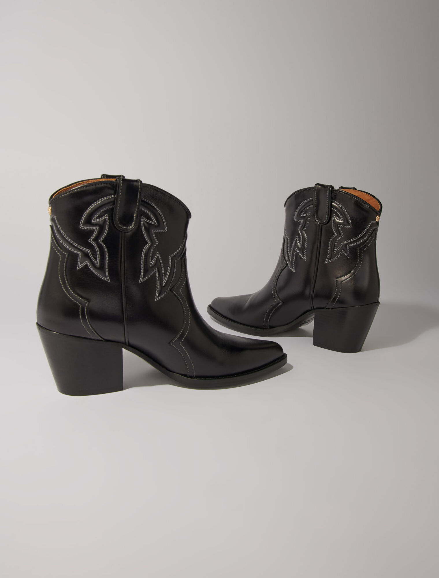 Bottines santiags en cuir