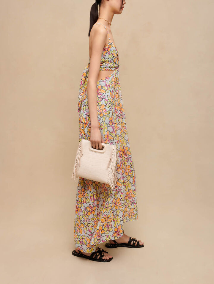Robe longue fleurie à découpes
