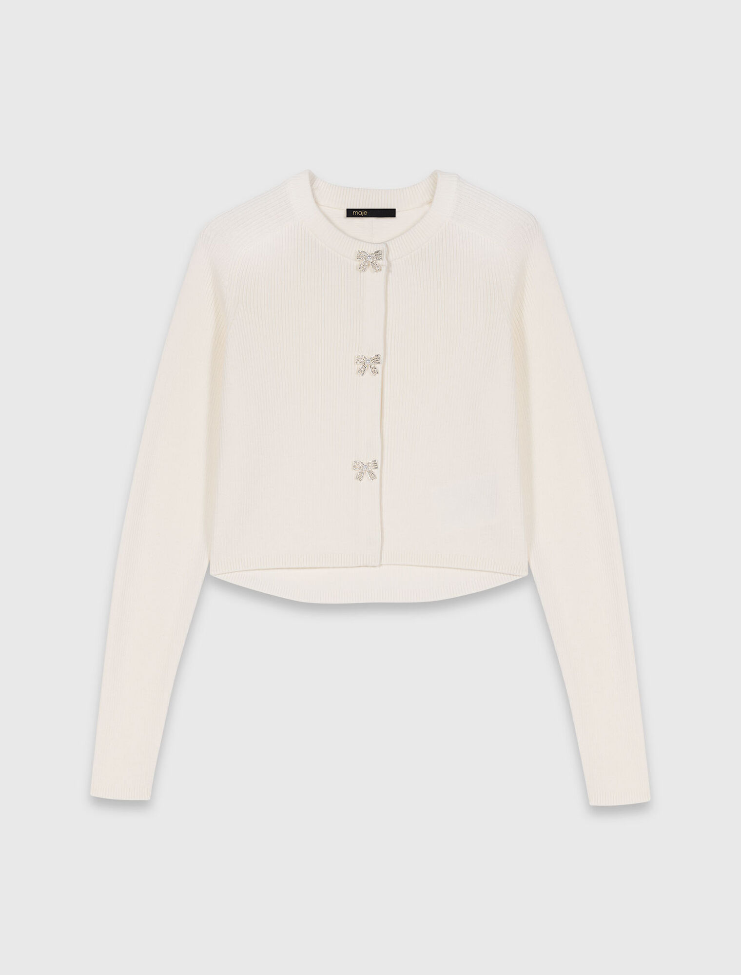 Cardigan à boutons nœud bijoux