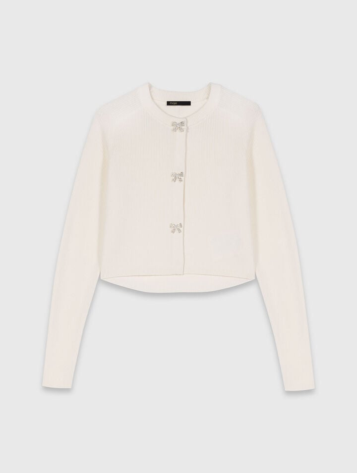 Cardigan à boutons nœud bijoux