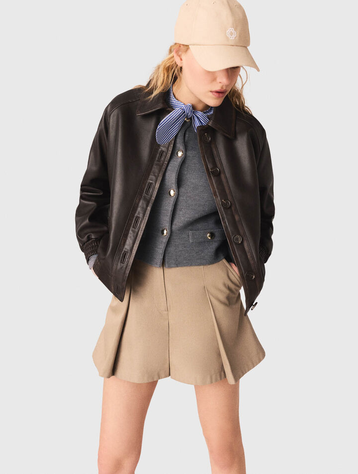 Blouson court en cuir