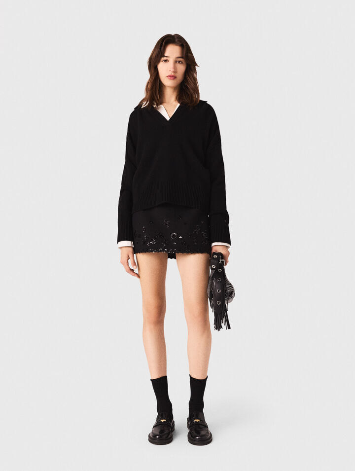 Cardigan à col polo ouvert