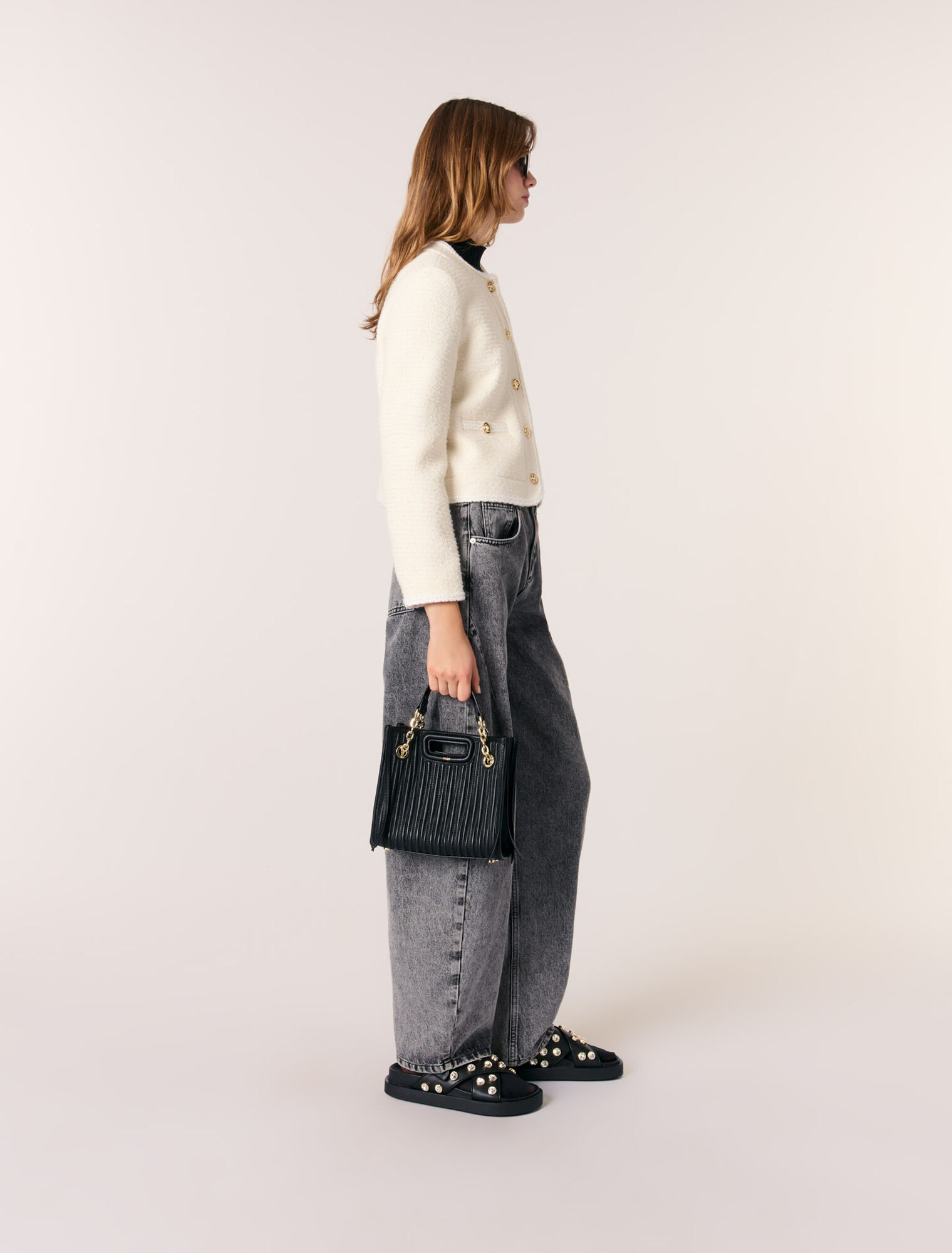 Mini quilted leather tote bag