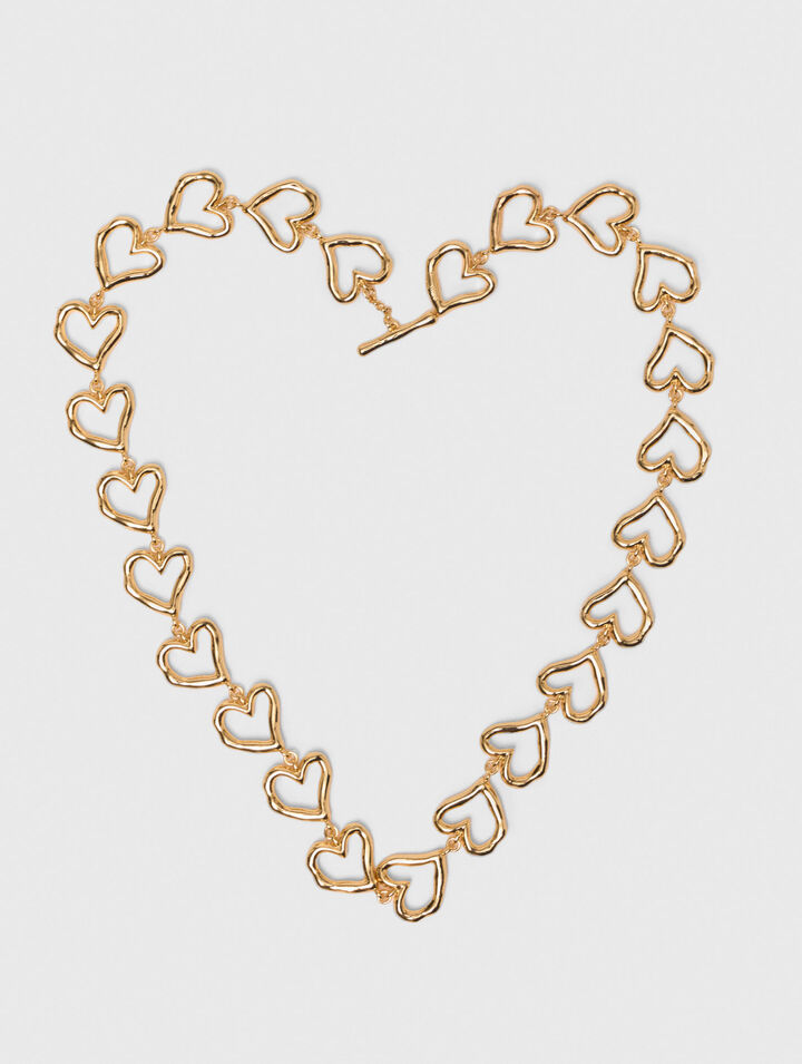 Collier cœur en laiton doré