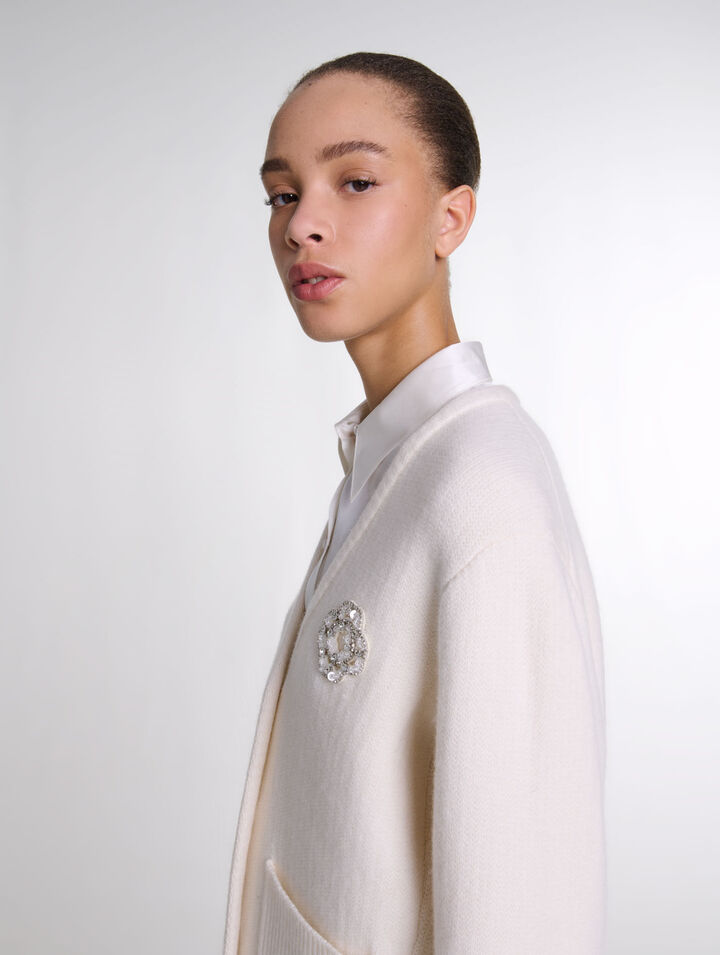 Cardigan en maille Clover à strass