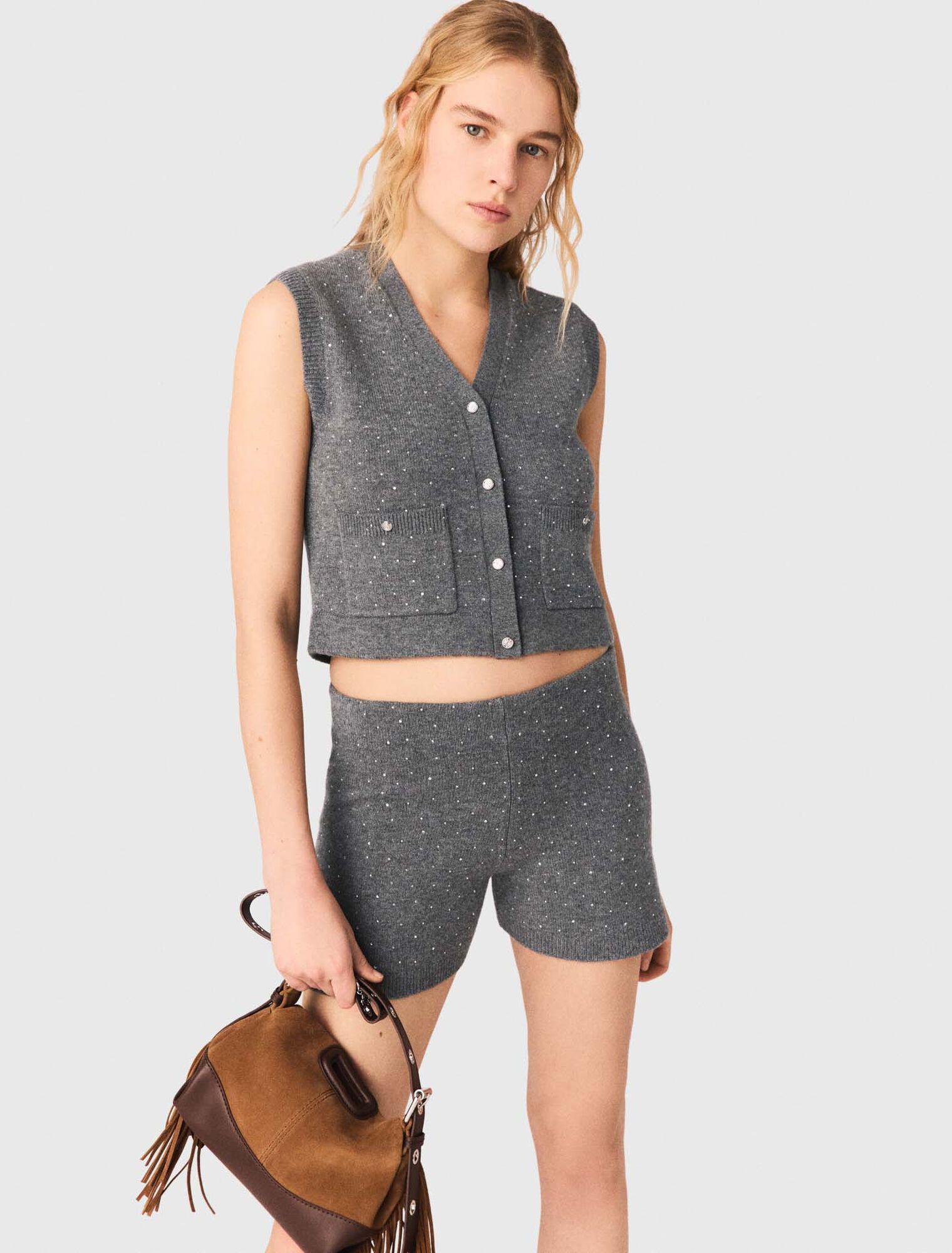 Top en maille avec strass