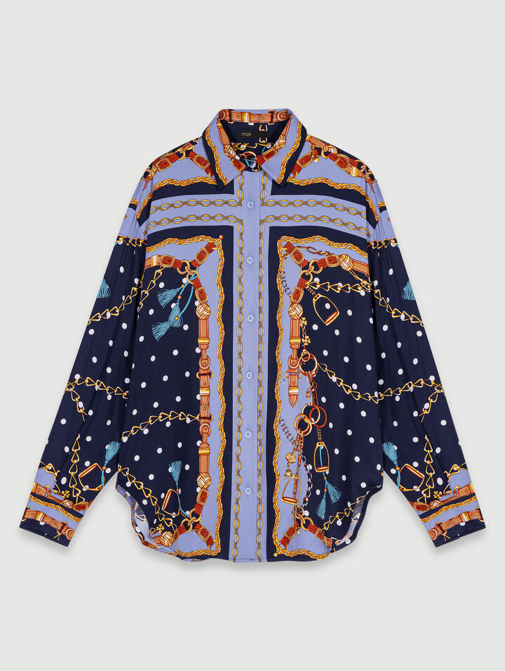 Satin-effect patterned shirt