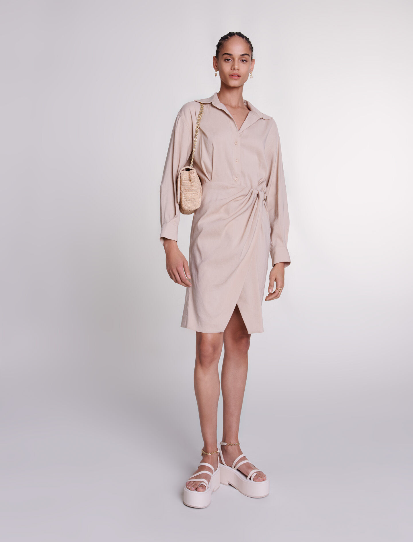 Robe midi lin sale