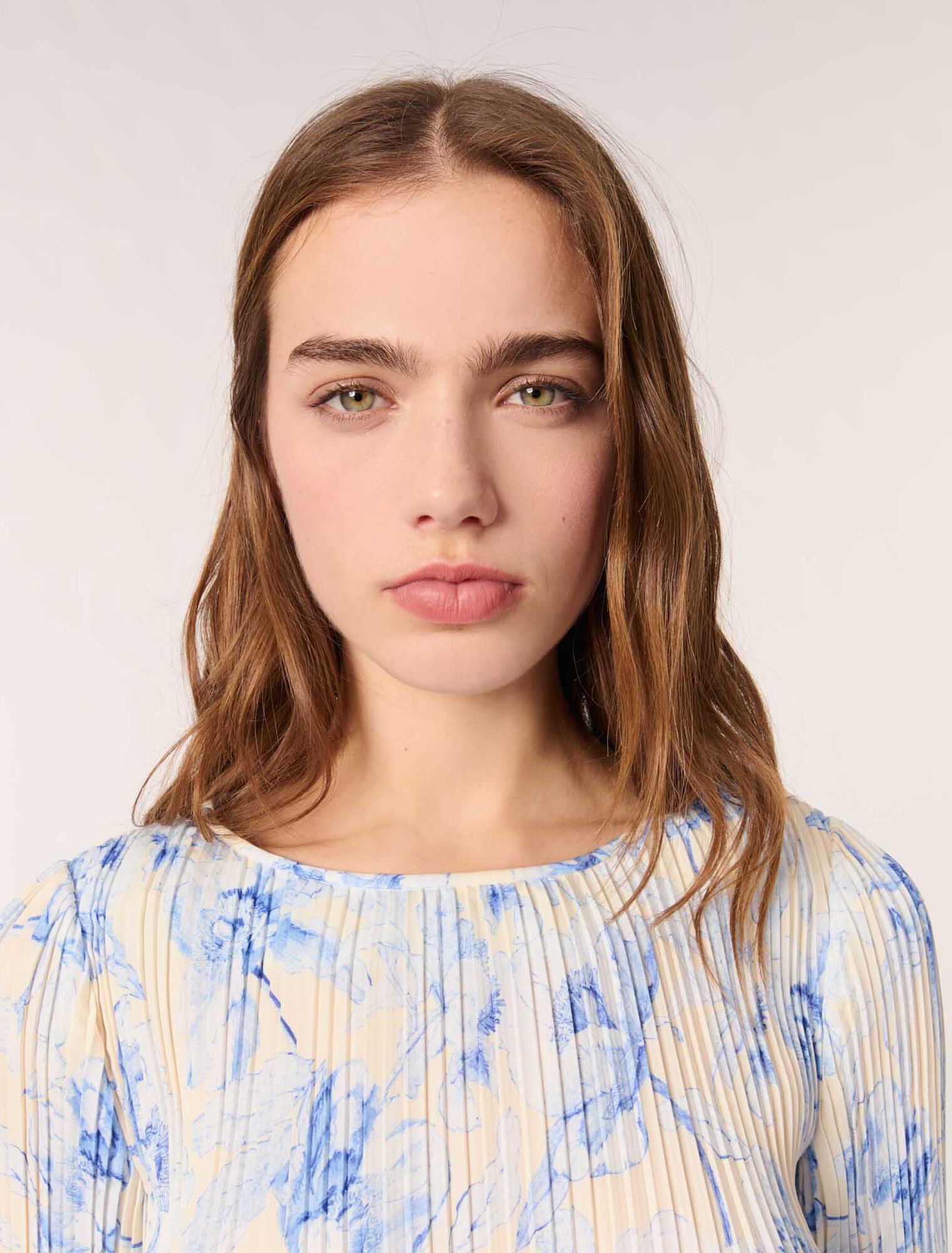 Robe plissée imprimée