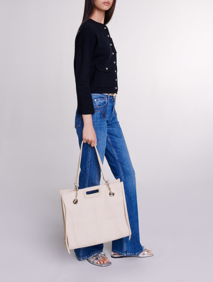 Cropped knit cardigan