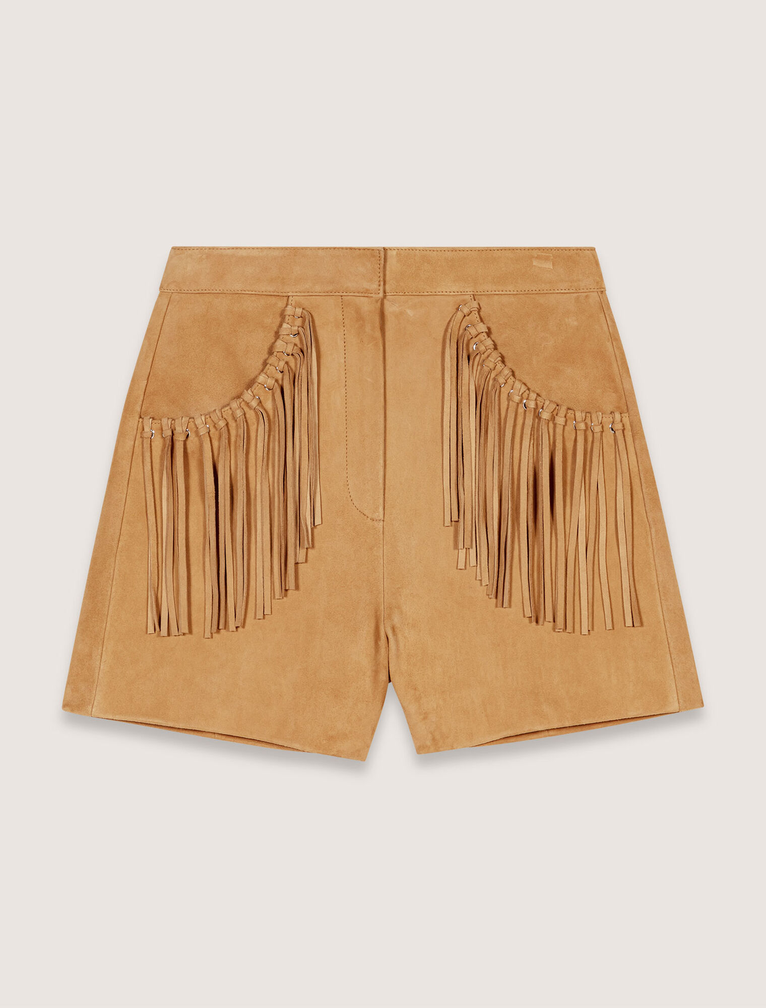 Fringed nubuck shorts