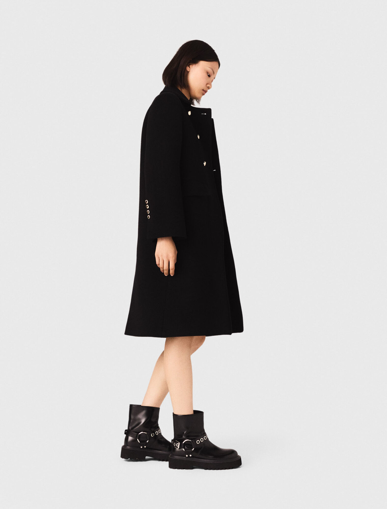 Long wool blend coat