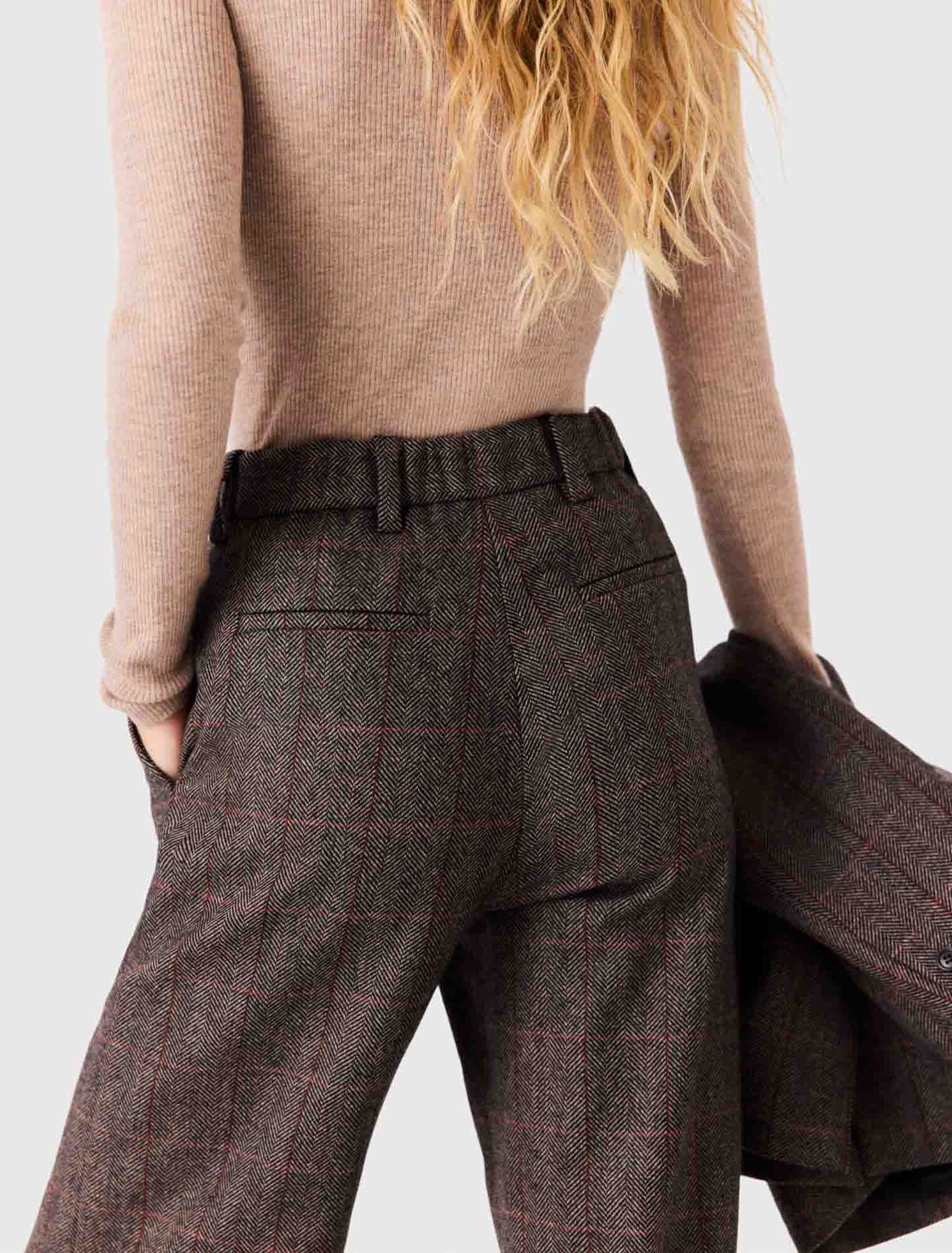Pantalon de tailleur &agrave; carreaux