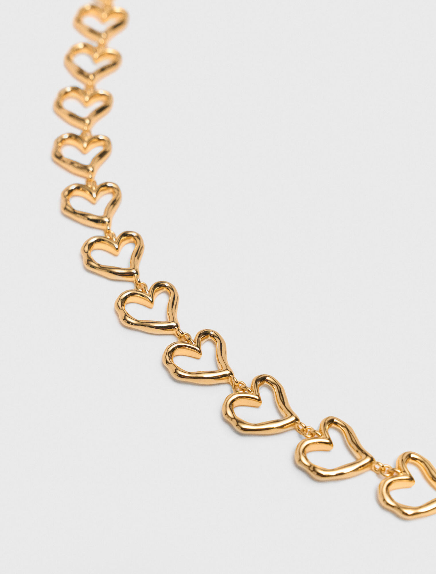 Collier cœur en laiton doré
