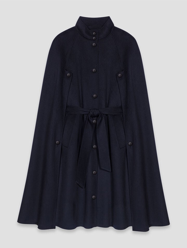 Manteau long double face avec cape