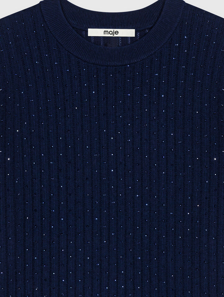Pull strass&eacute; ton sur ton