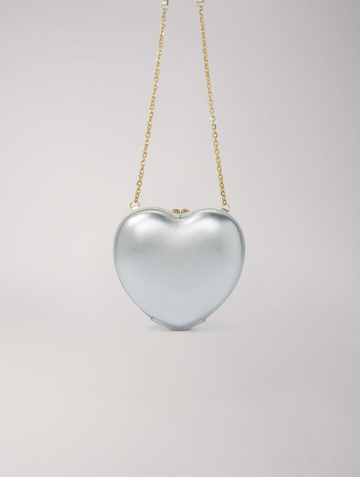 Heart-shaped leather bag