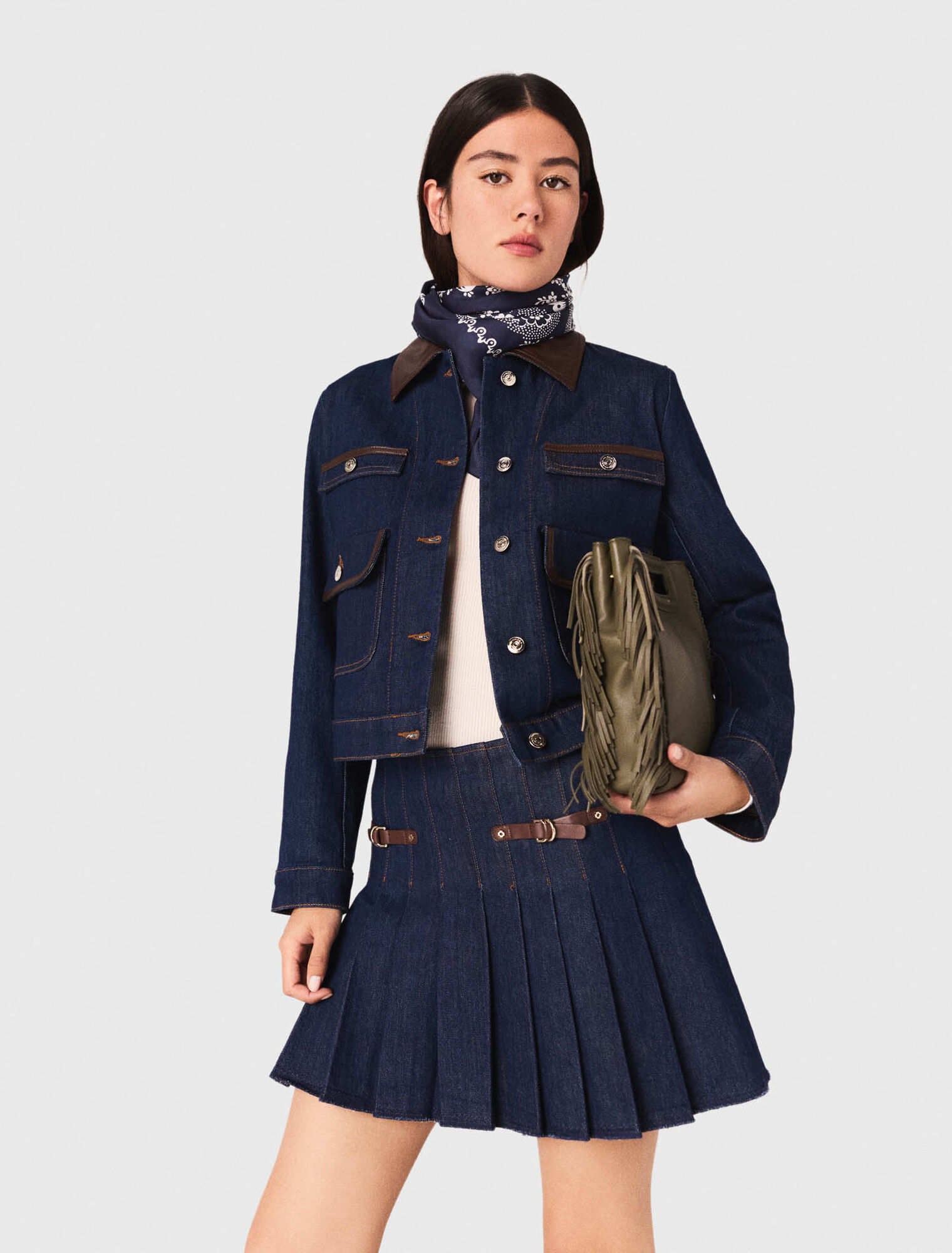 Jupe courte en denim avec doublure