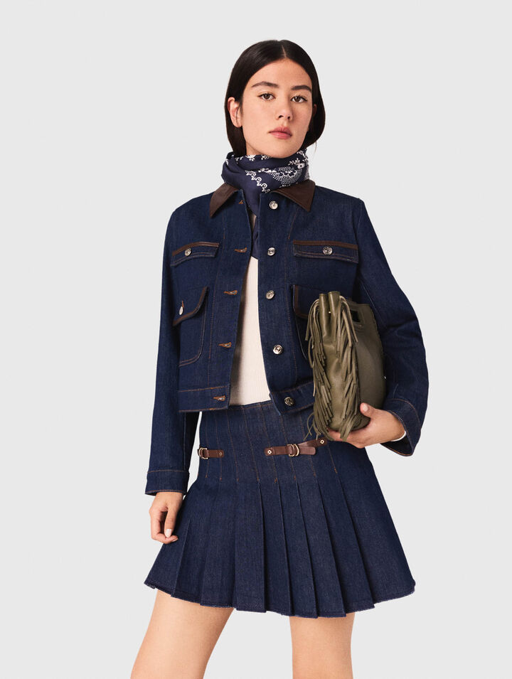 Jupe courte en denim avec doublure