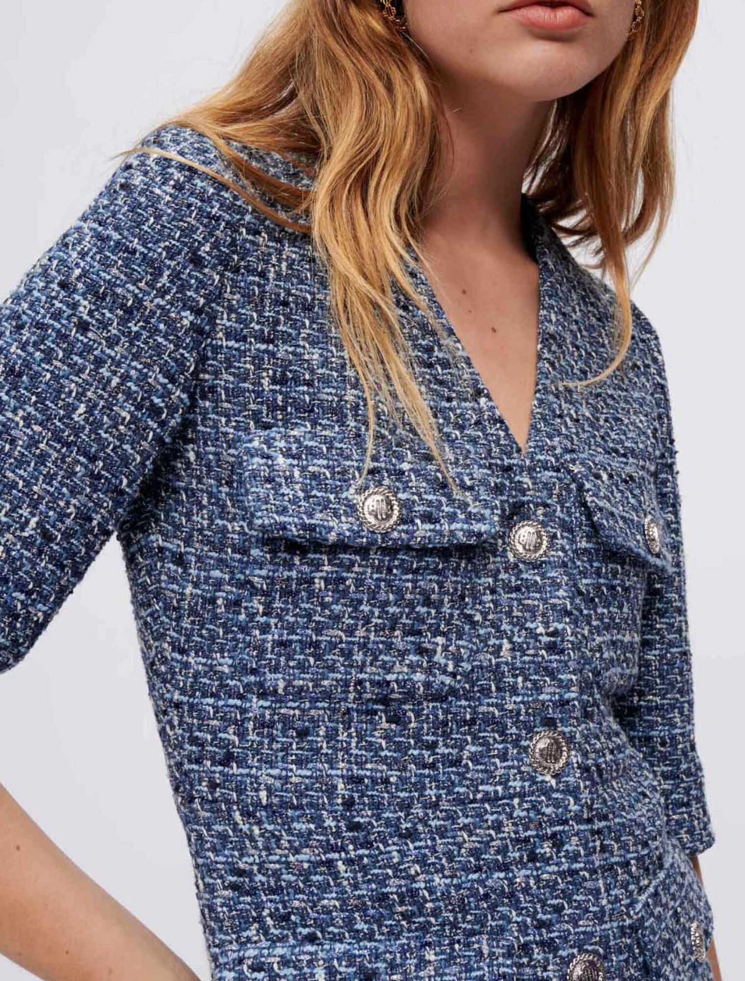 Robe en tweed appuyée à la taille