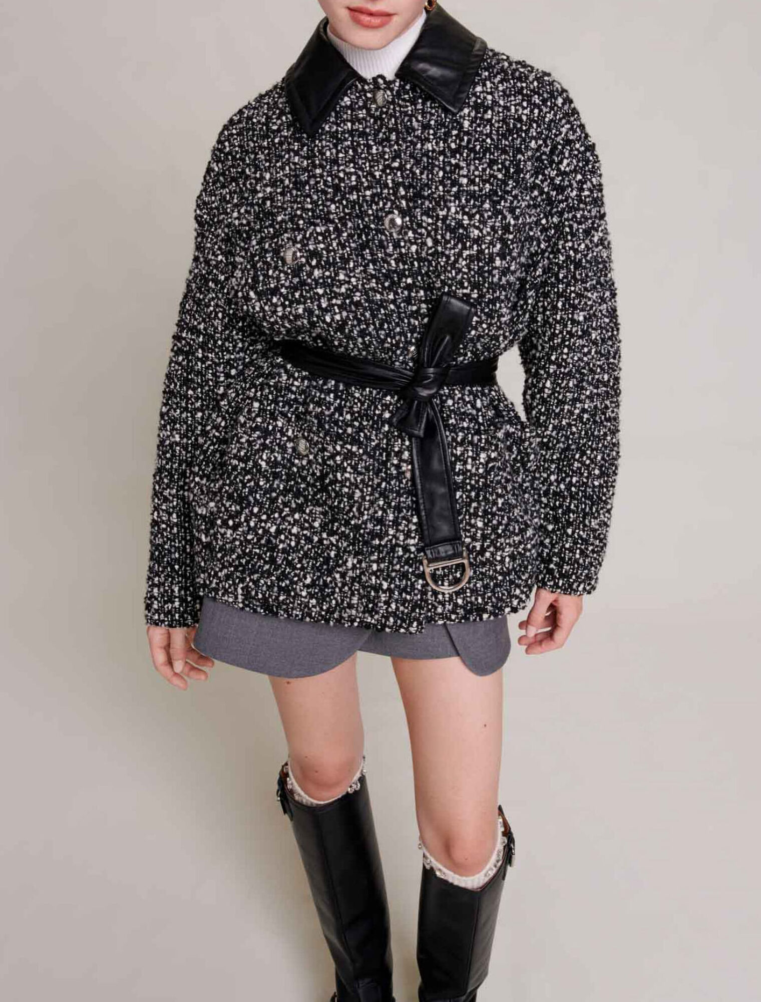 Manteau court en tweed