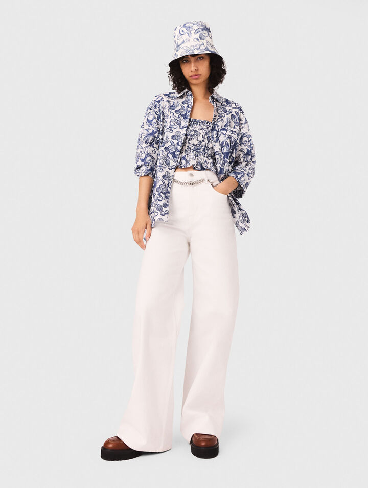 Jean large taille haute