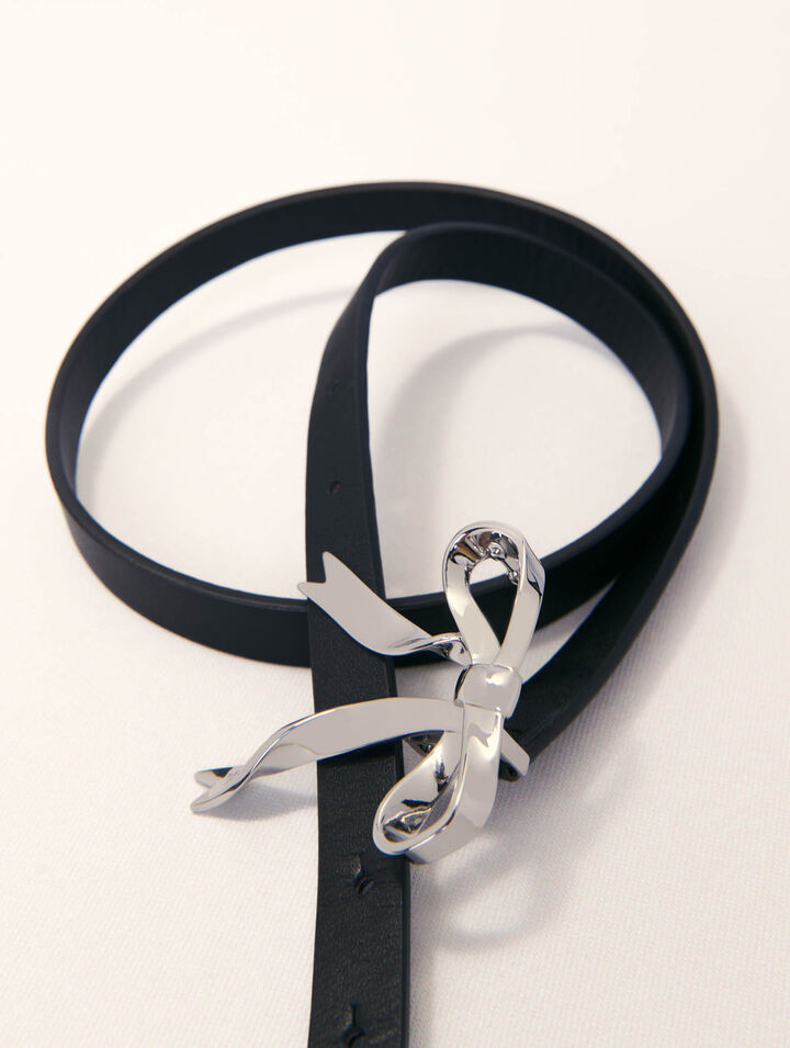 Ceinture noeud fine en cuir