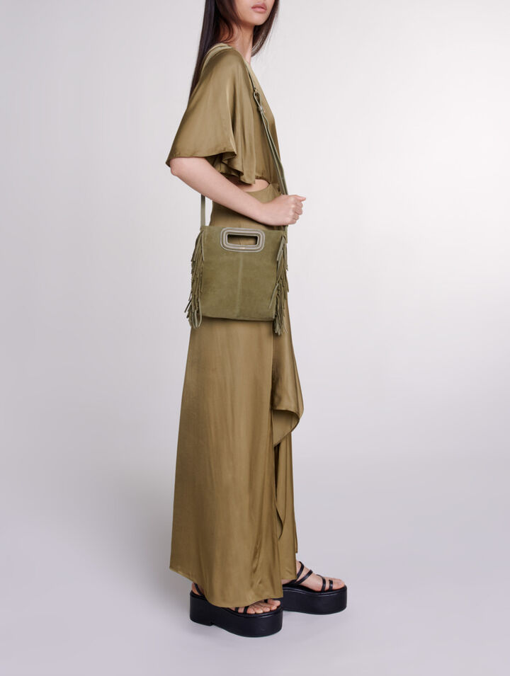 Robe longue satinée ajourée
