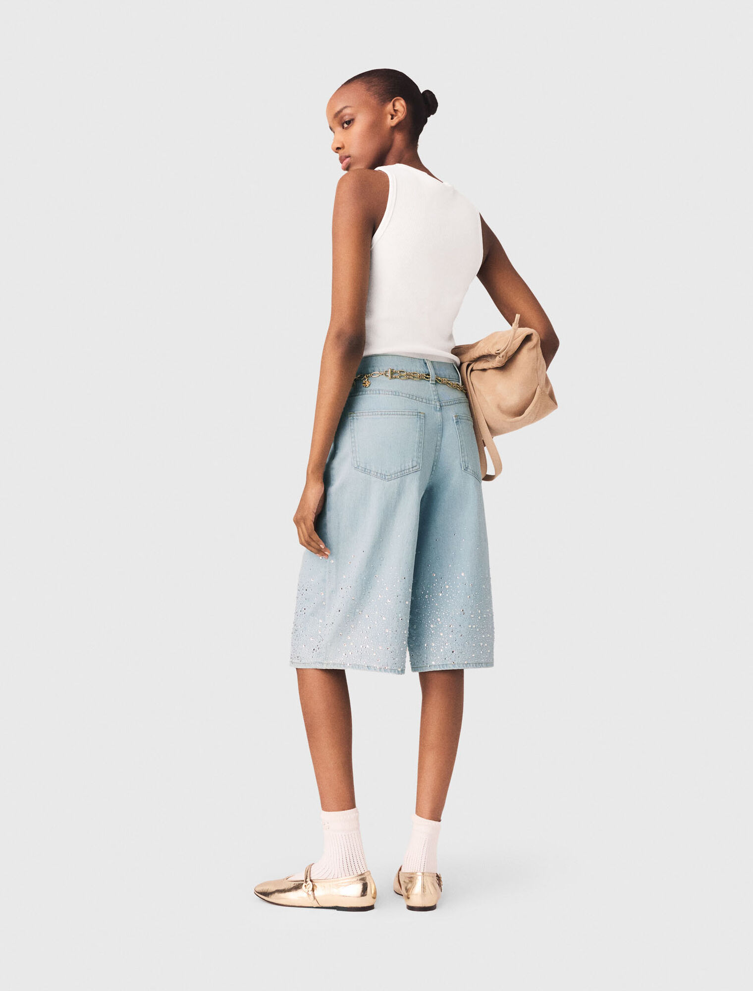 Rhinestone Bermuda shorts