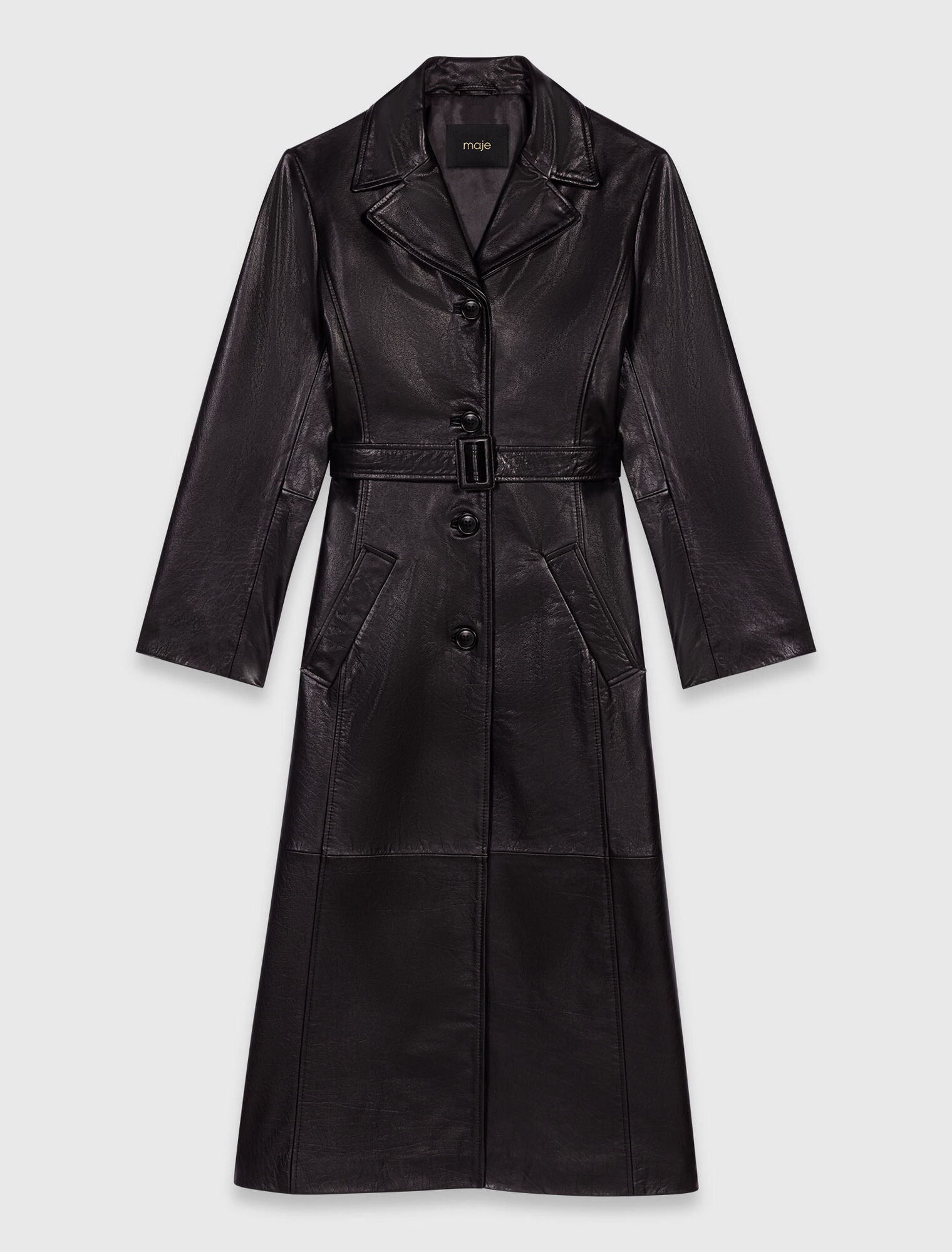 Trench long en cuir