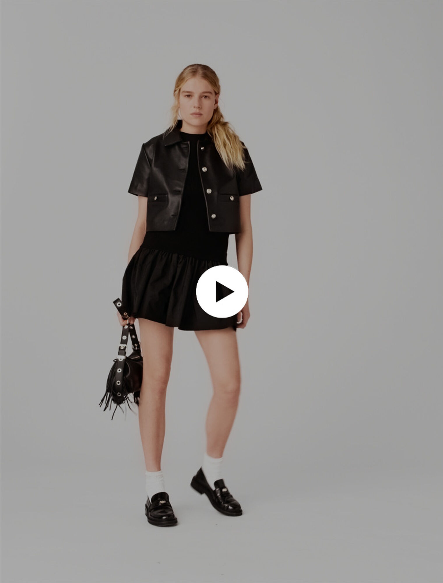 Veste courte en cuir