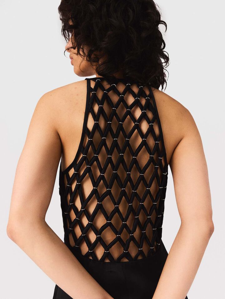 Robe longue fluide avec dos tressé
