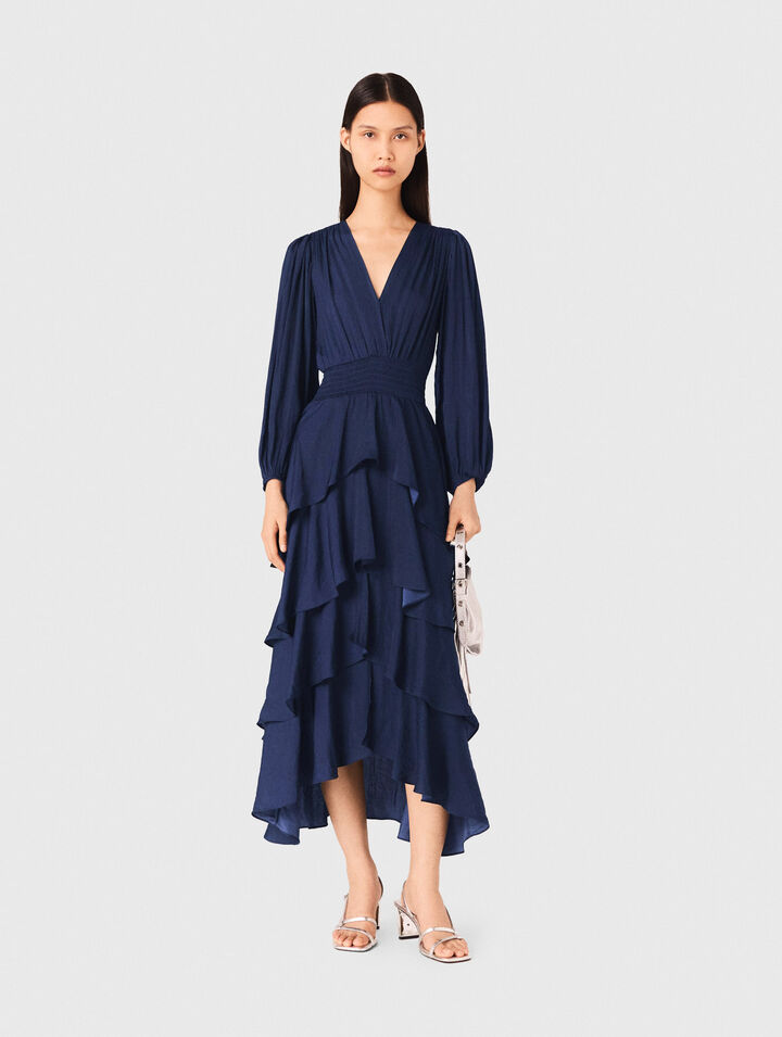 Robe longue à volants