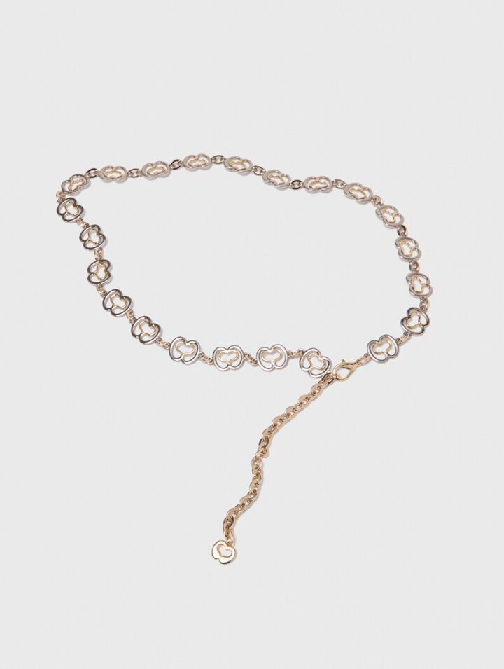 Chain belt with gold links