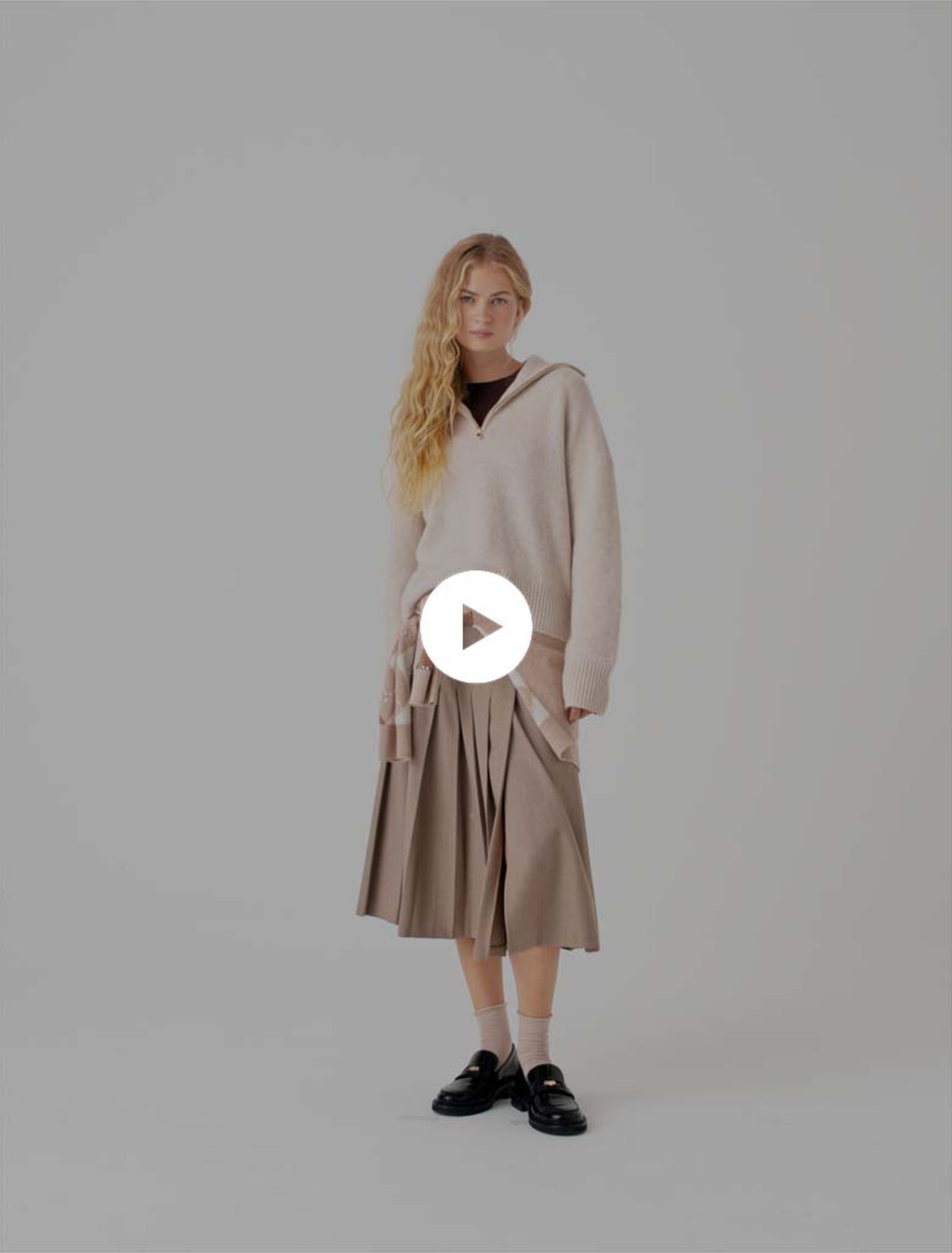 Pull en cachemire avec col zipp&eacute;