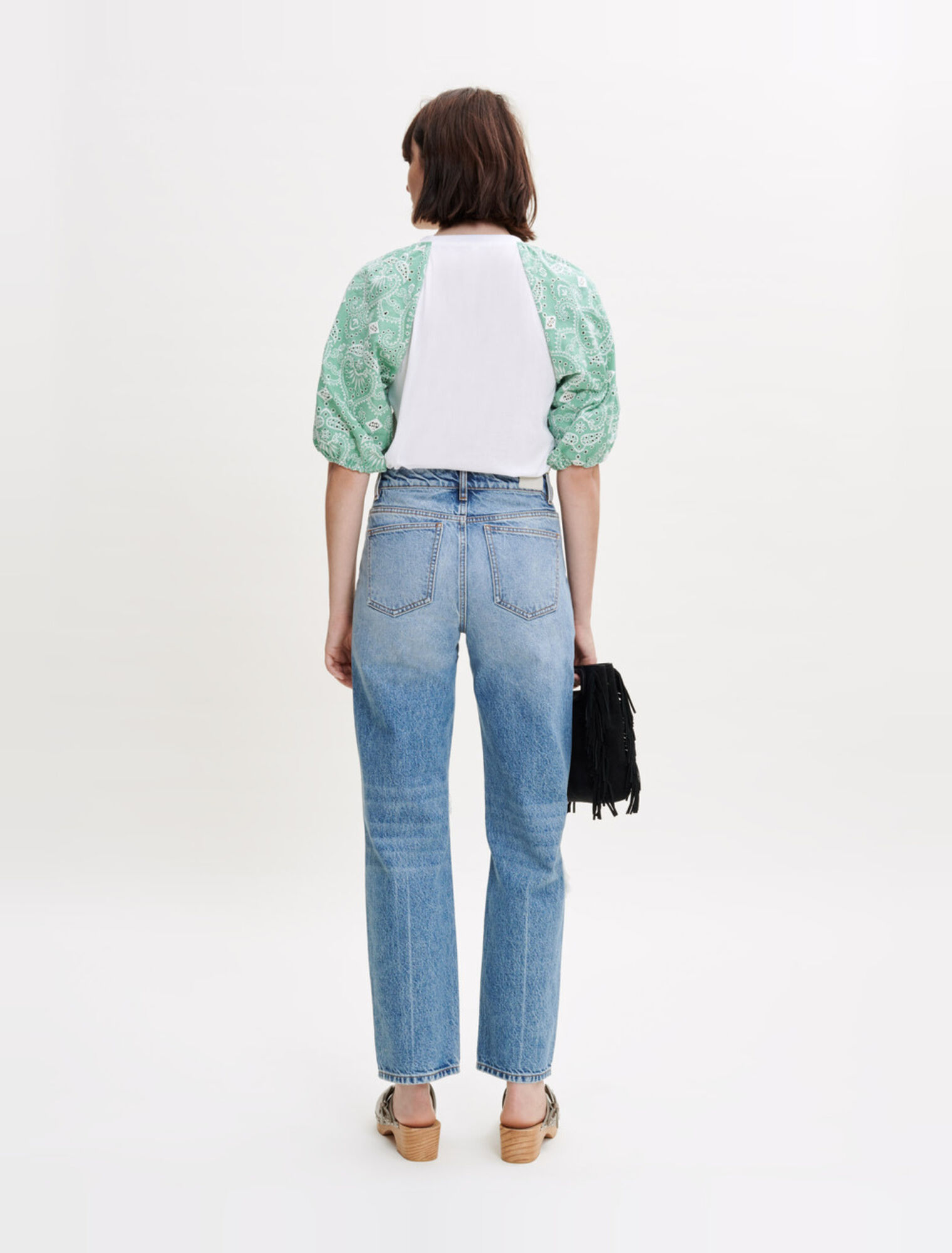 Mixed-material tee-shirt