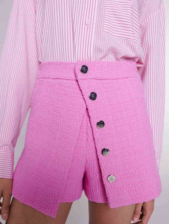 Short en tweed à pan