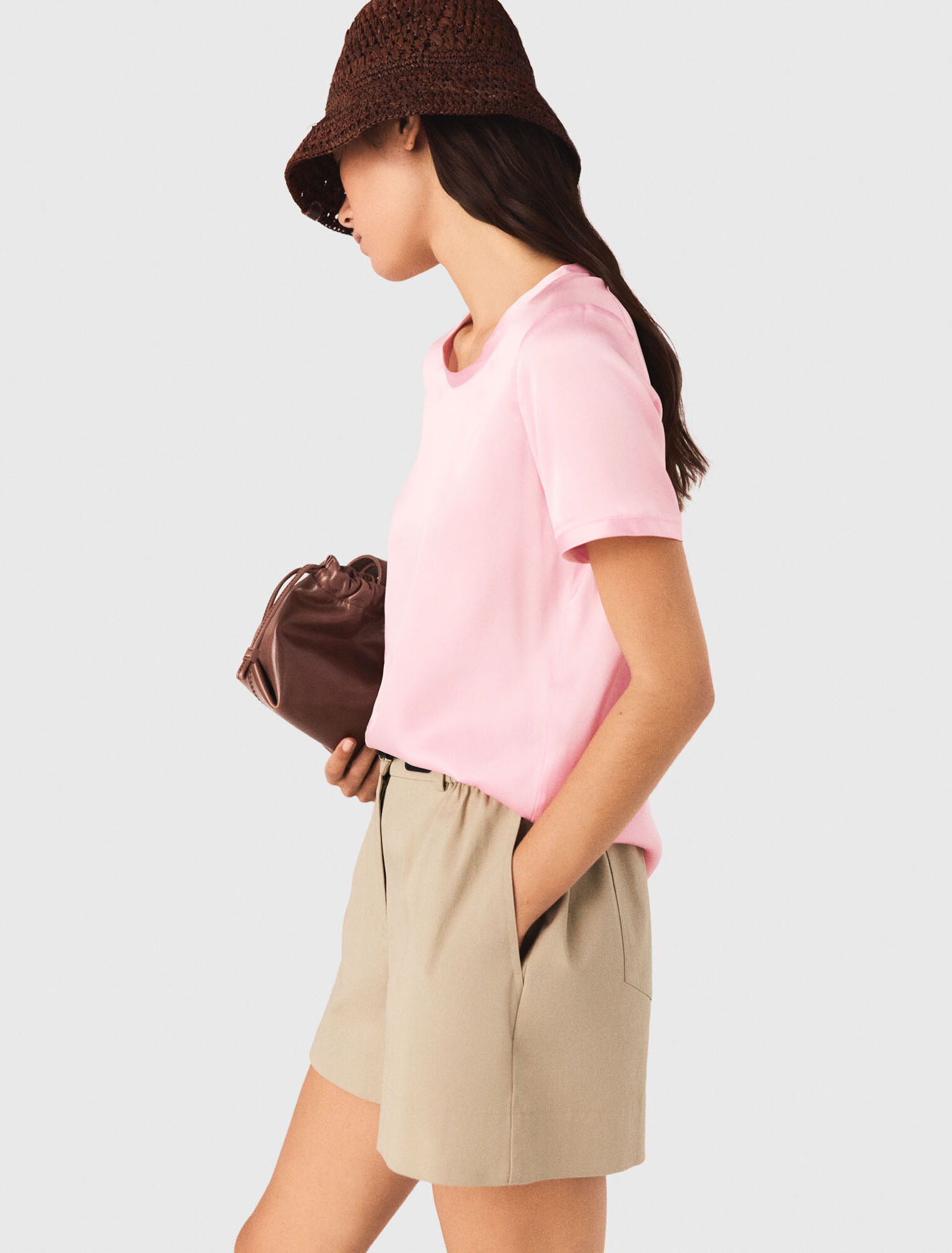 Top manches courtes en soie