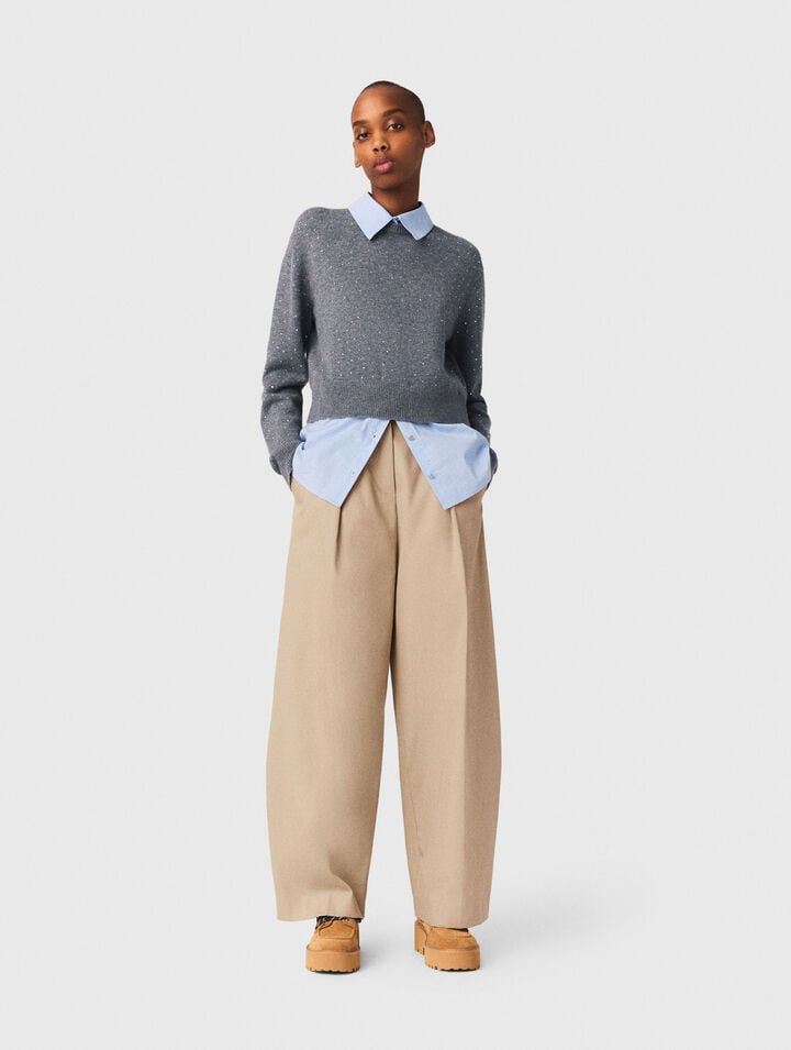 Cotton balloon trousers