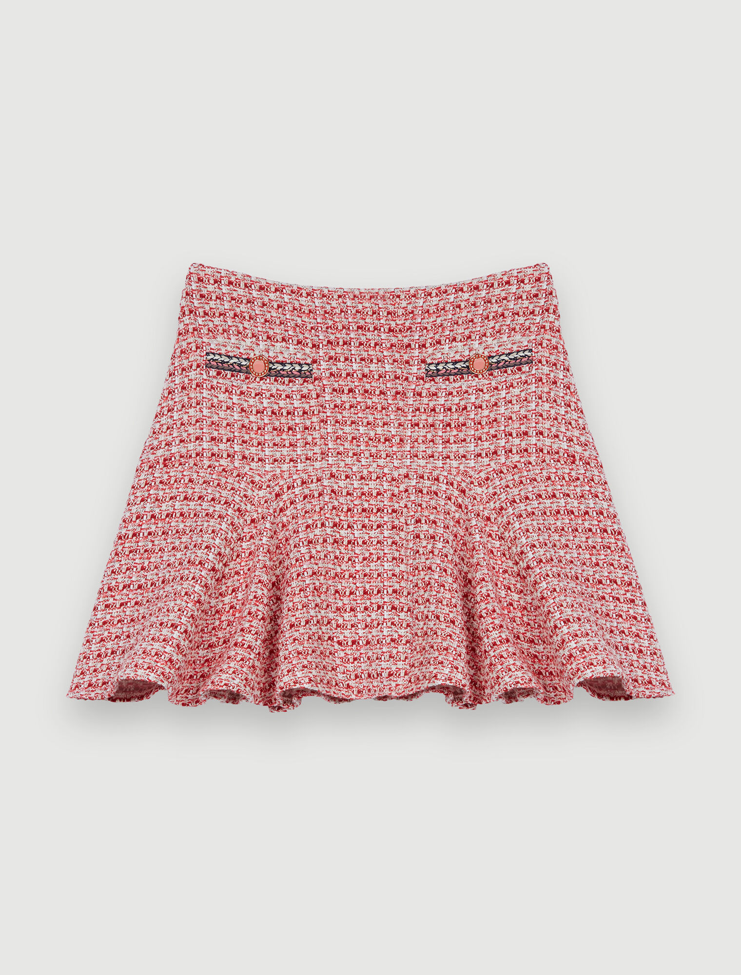 Ethnic braid tweed skirt