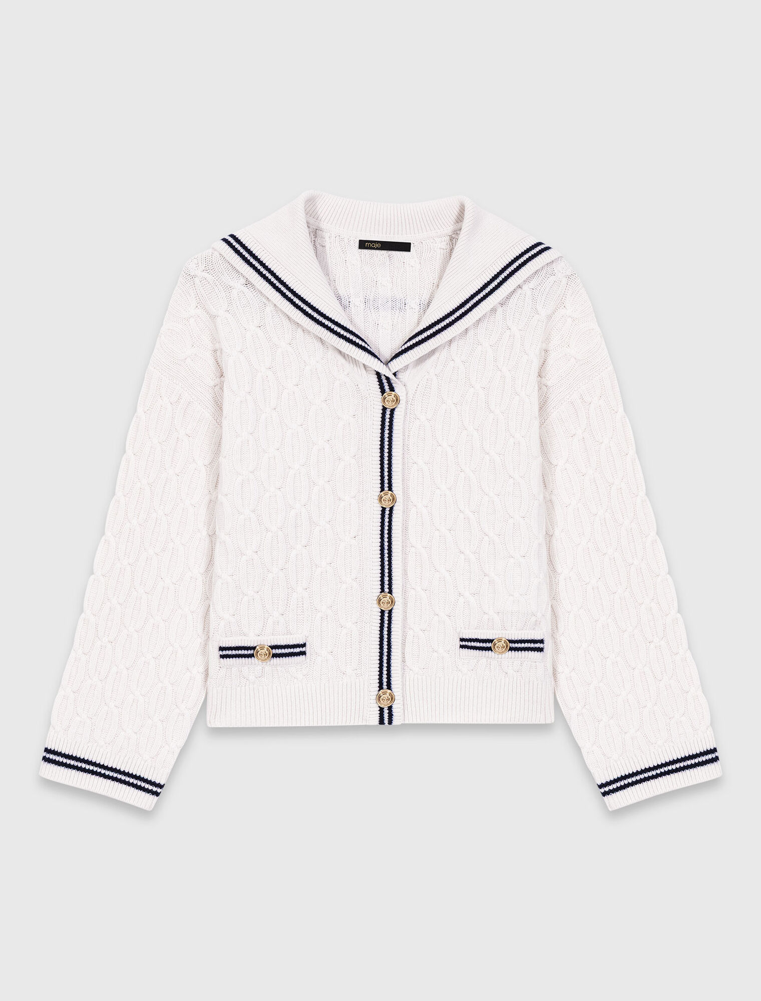 Cardigan torsad&eacute; avec col bateau
