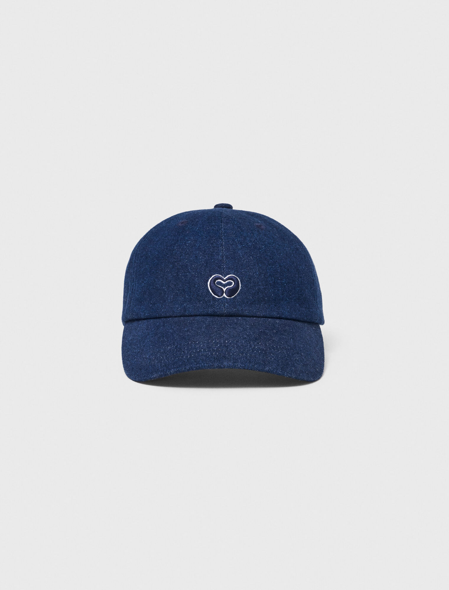 Casquette &agrave; logo en denim brut