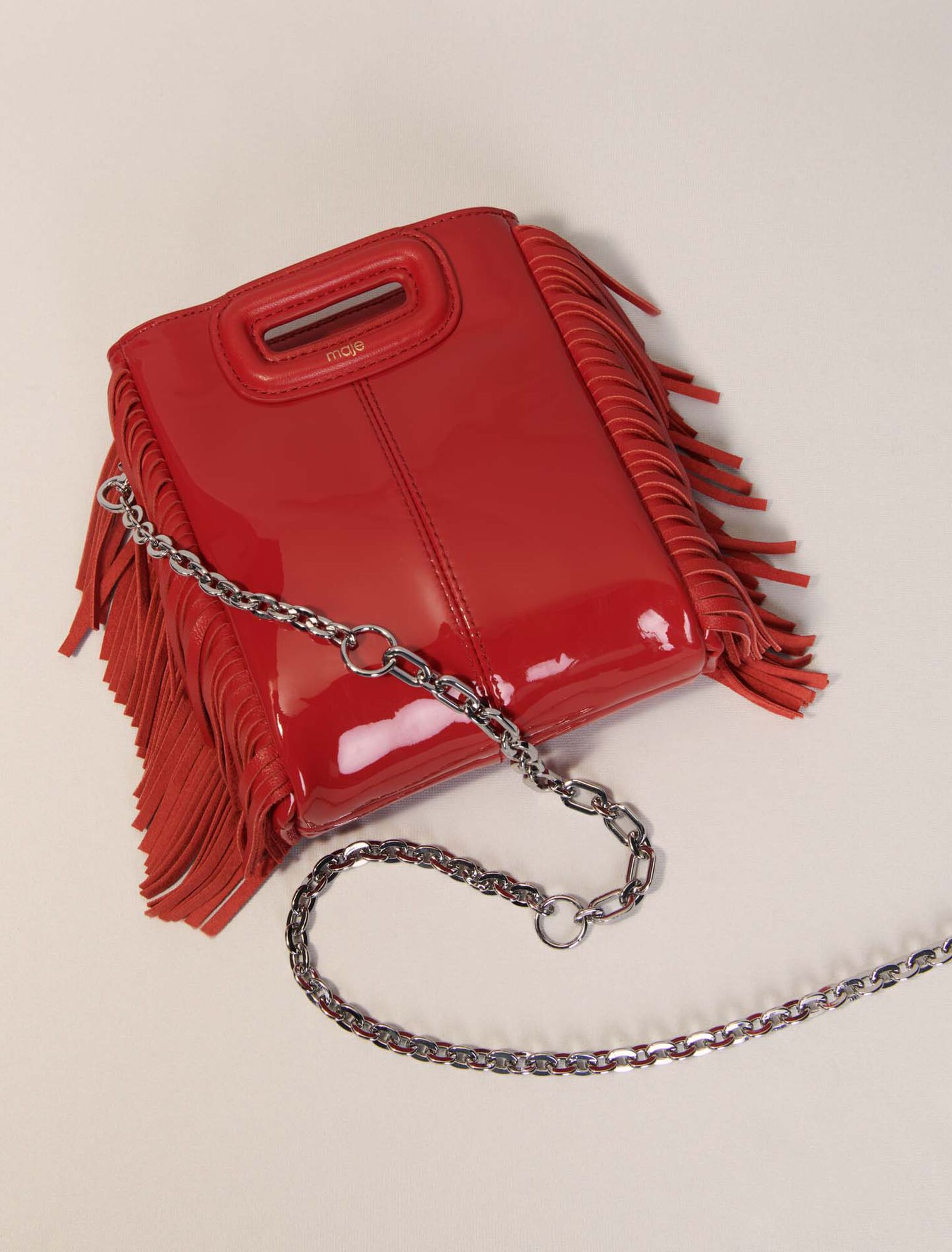 Sac M Mini en cuir verni