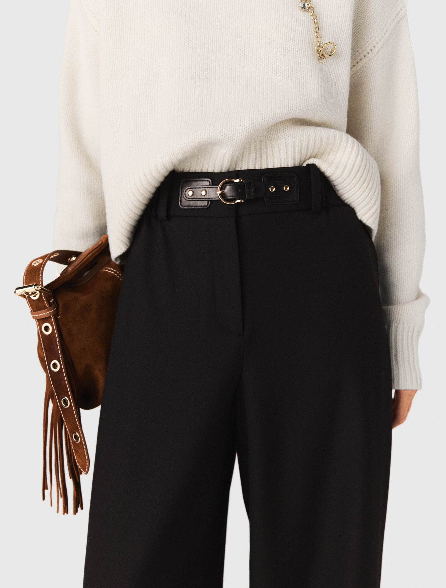 Pantalon tailleur &agrave; jambes larges