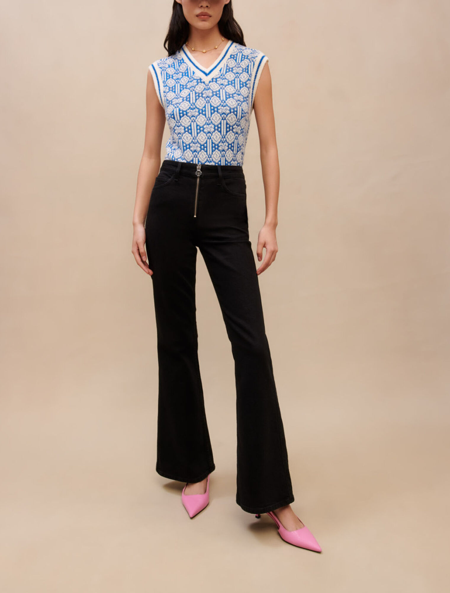 High-waisted trousers