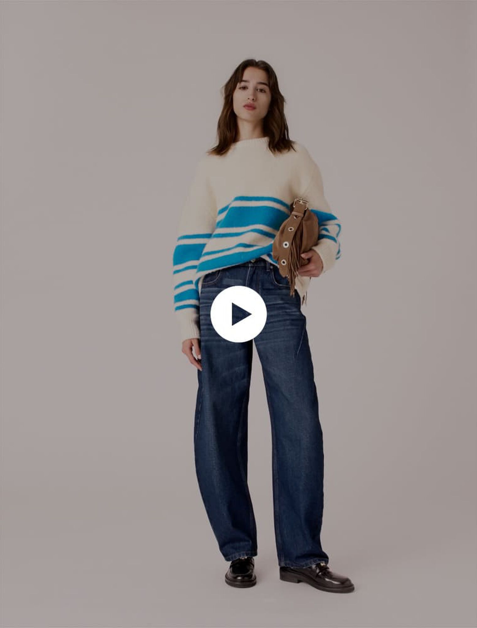 Pull ample en laine melangé