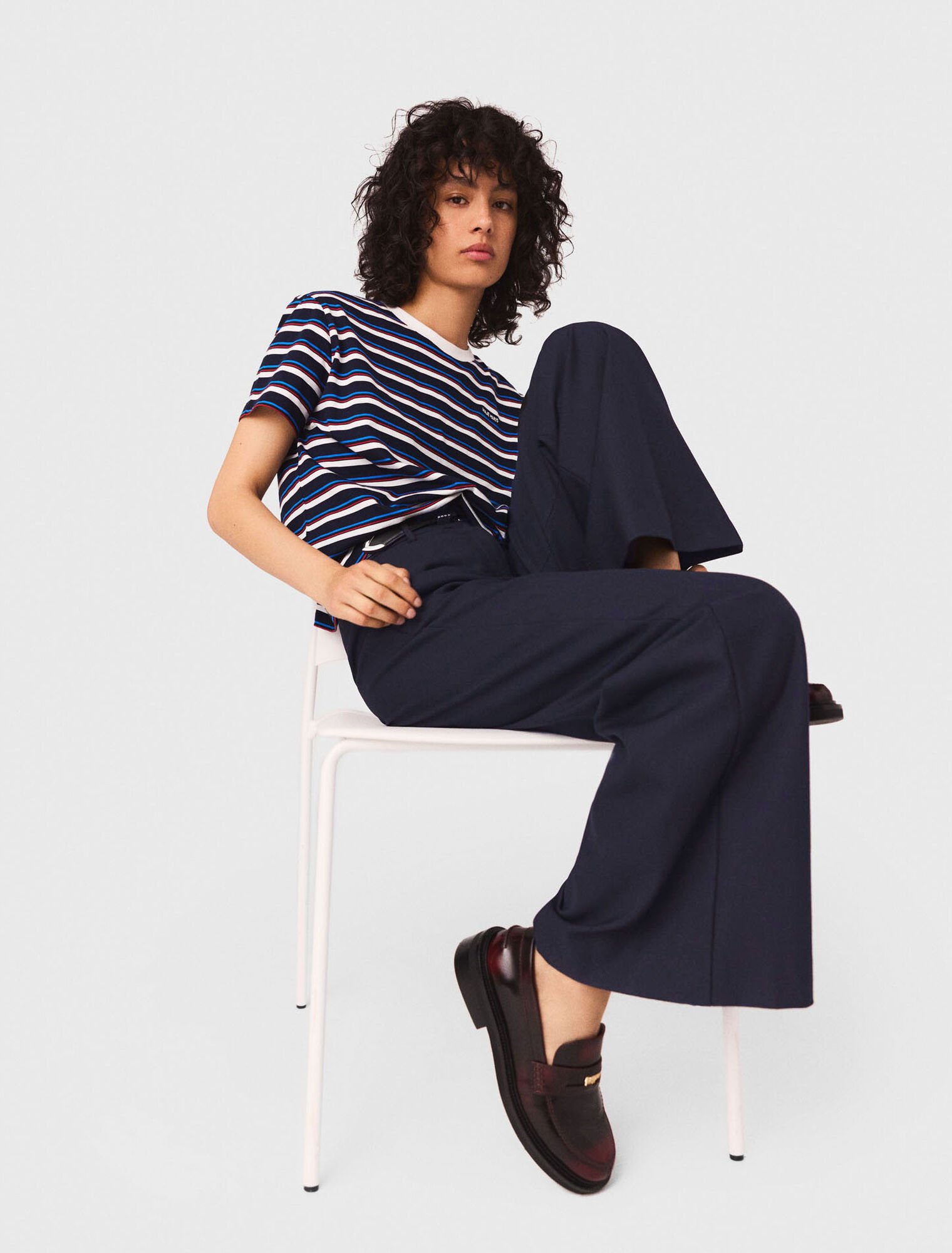 Pantalon de tailleur avec pli
