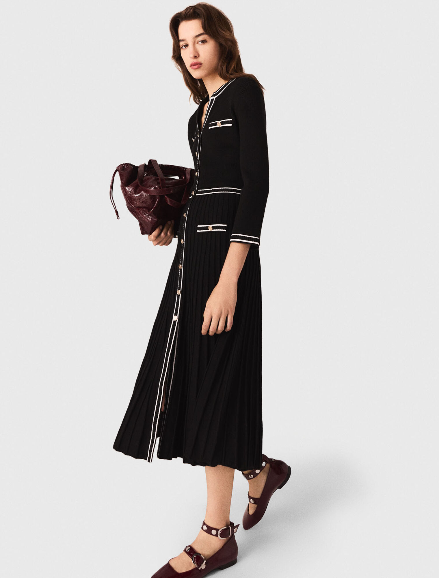 Robe mi-longue en maille