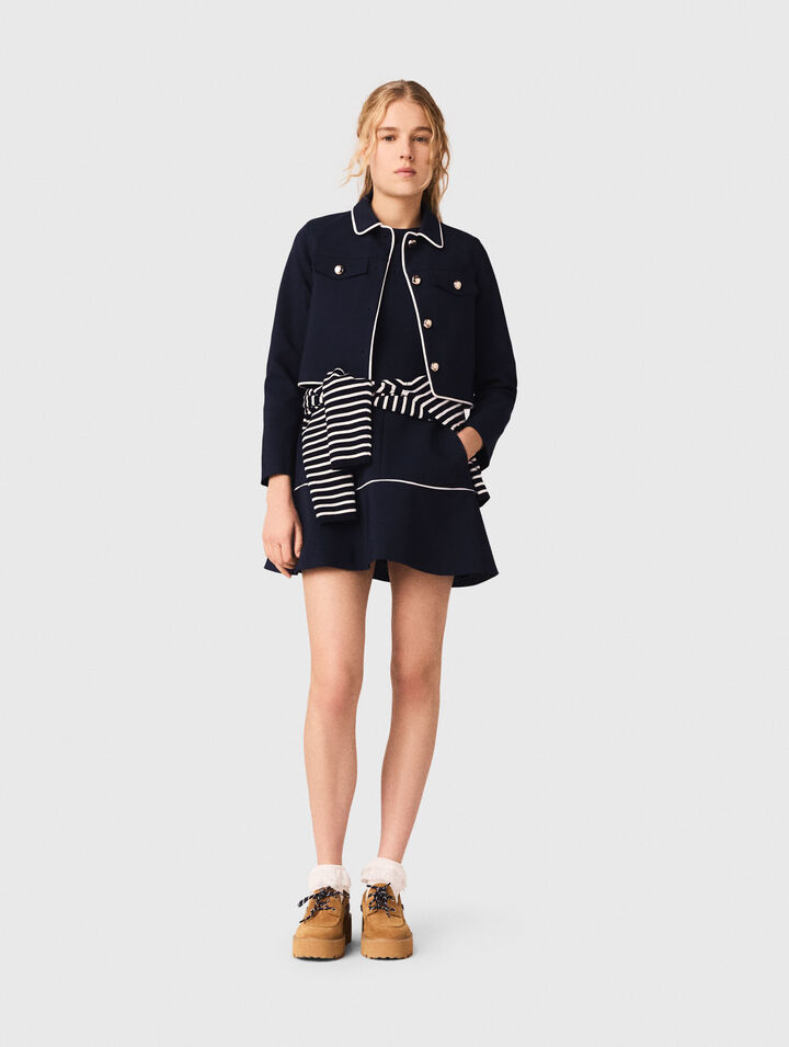 Short jacket with contrast trim