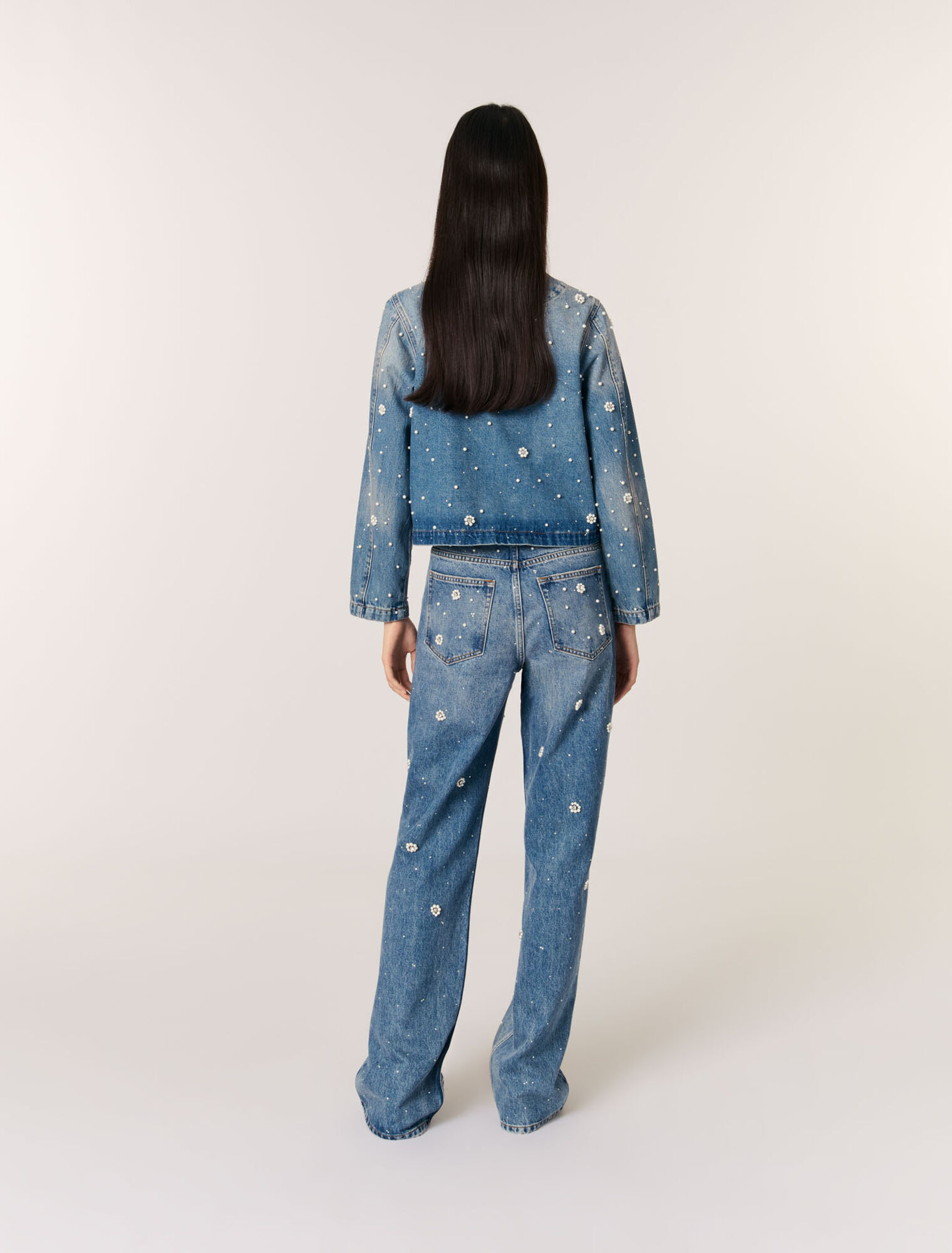 Veste en denim brodé